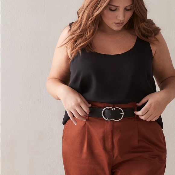 Addition Elle Double Layer Scoop Neck Camisole Black women’s size 1X excellent - Picture 4 of 4